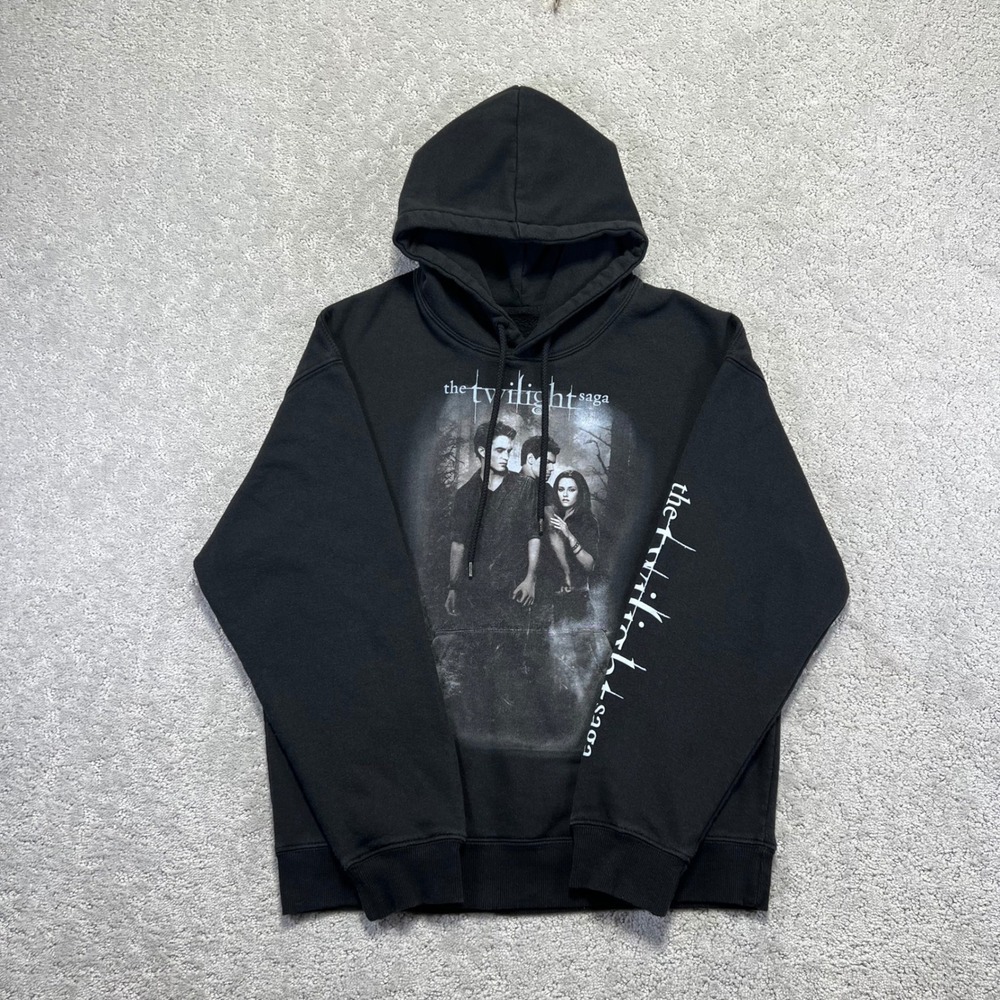 The Twilight Saga Hoodie Size M Black Movie Promo Graphic Bella Edward‎ Jacob
